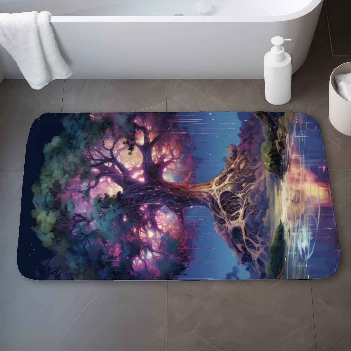 C1BM2134Y1CNMQ 21 x 34 in. The Power of Nature - Pink Bath Mat for Home Decor