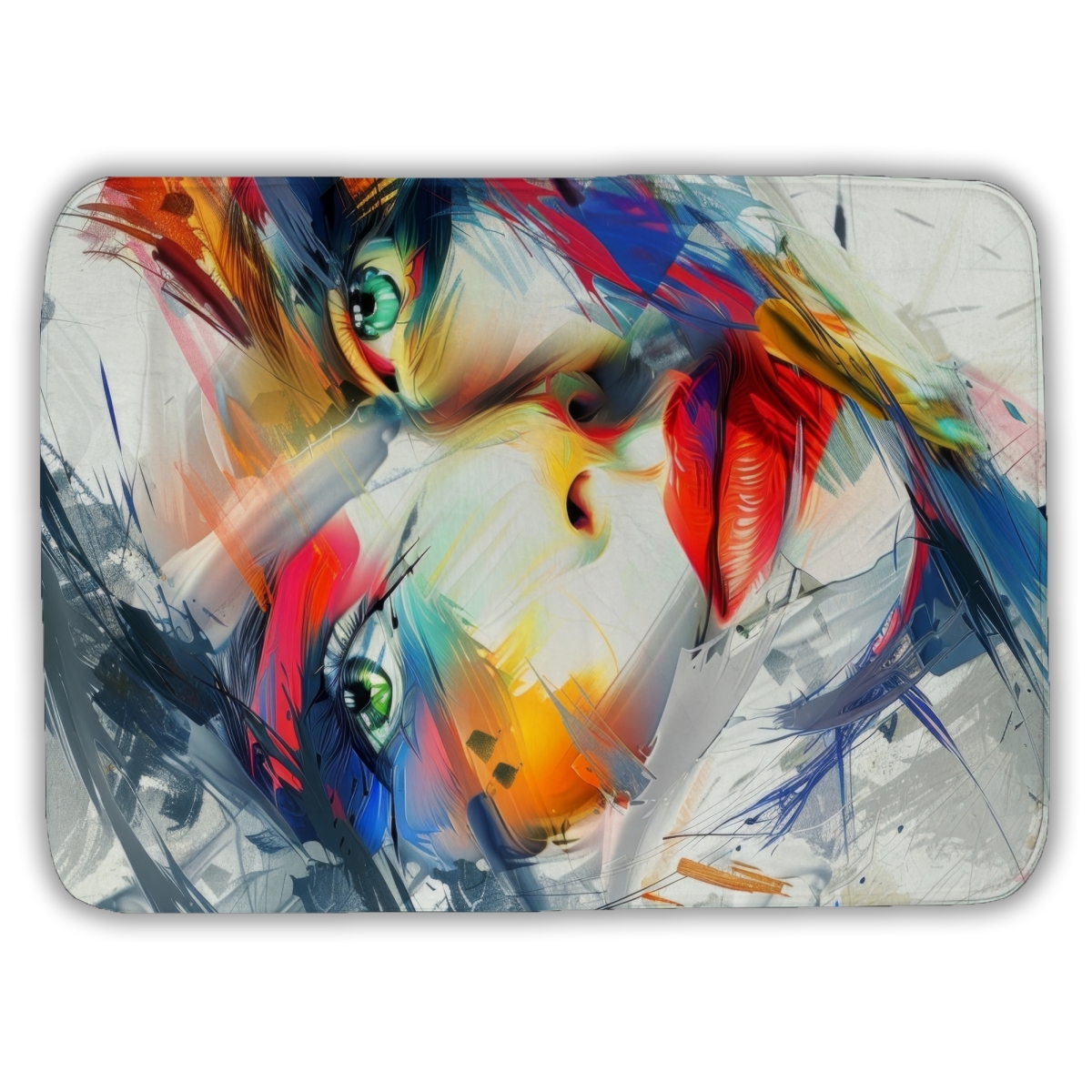 C1BM17247SXZ77 17 x 24 in. Abstract Look White Bath Mat for Elegant Home Decor - Soft & Stylish