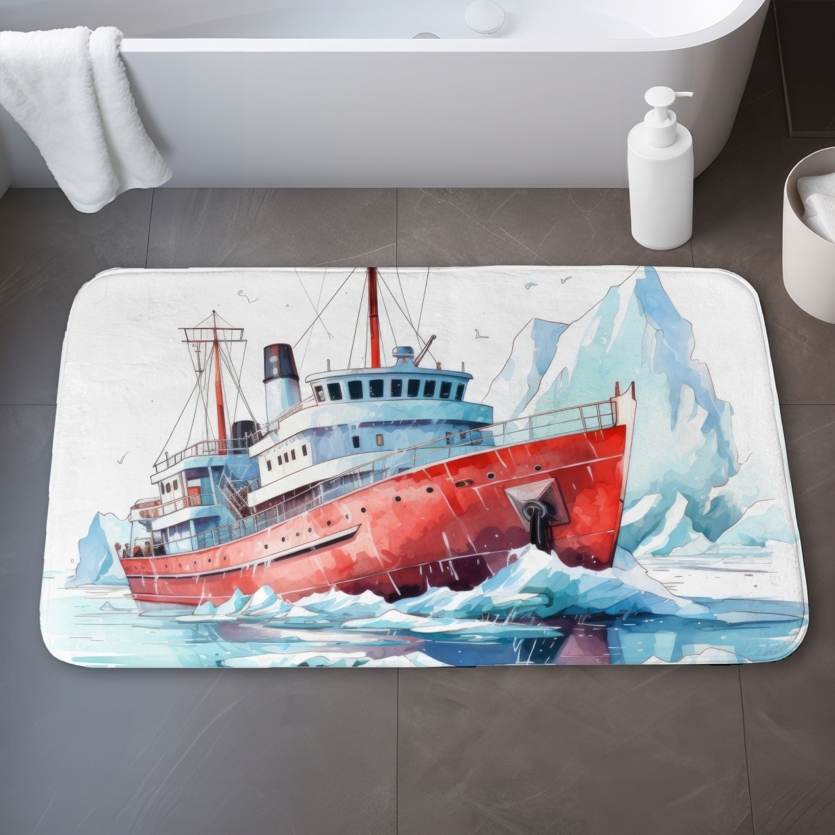 C1BM2134EI1QIQ 21 x 34 in. Breaking the Ice Turquoise Bath Mat for Home Decor - Soft & Stylish