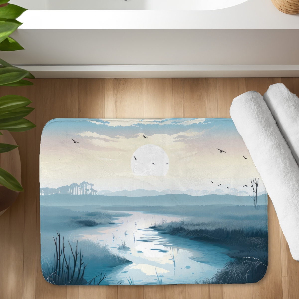 C1BM1724E9YYRO 17 x 24 in. The Marsh White Bath Mat - Elegant Home Decor Essential