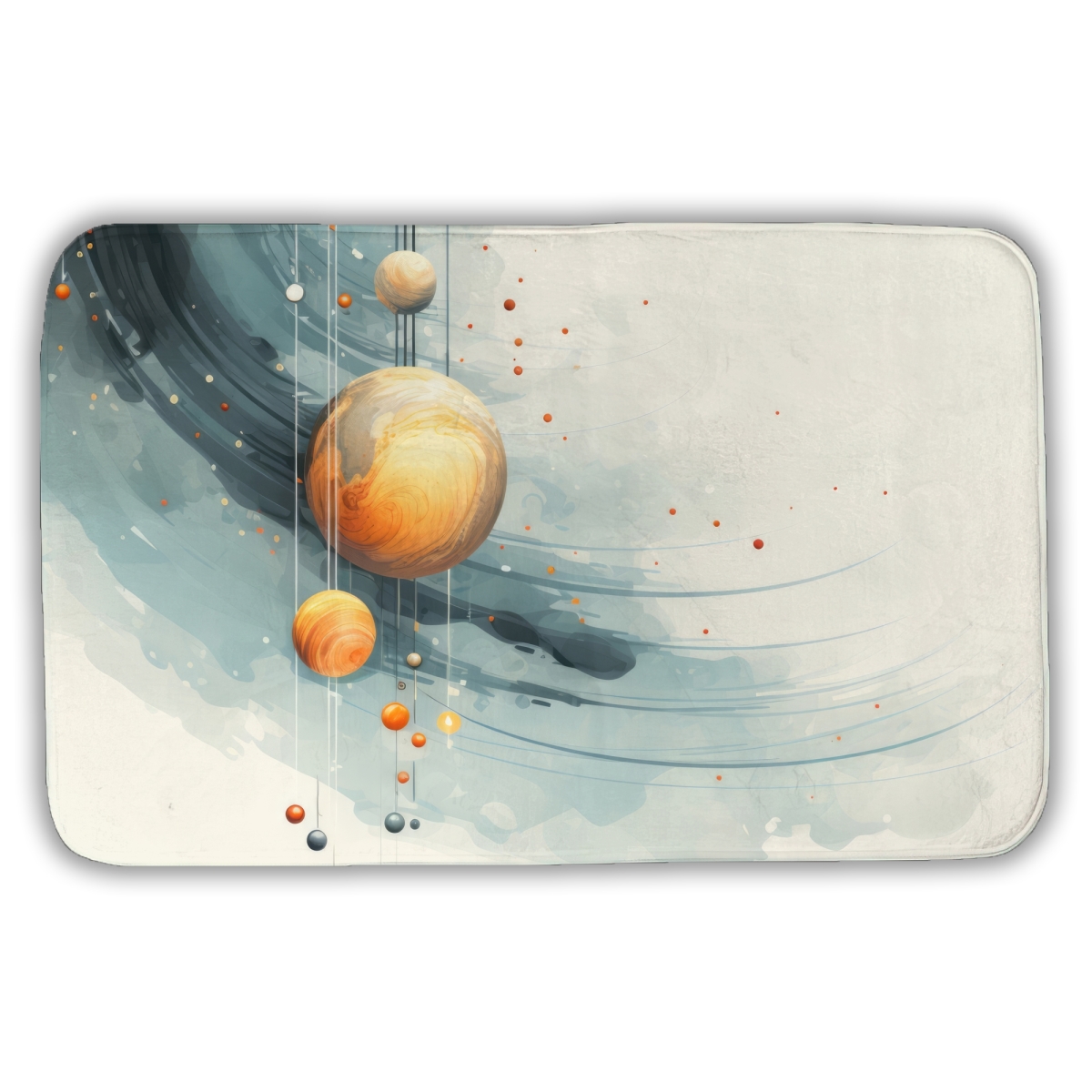 C1BM2134GVH9IH 21 x 34 in. Hanging Planets White Bath Mat - Stylish Home Decor Accent