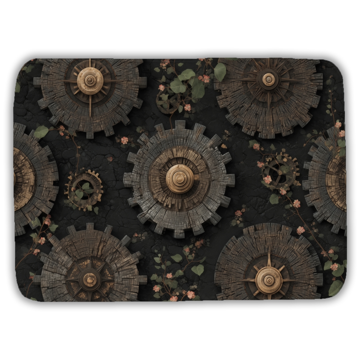 C1BM1724NS7I7C 17 x 24 in. Cog Pattern Gray Bath Mat for Home Decor - Stylish Comfort