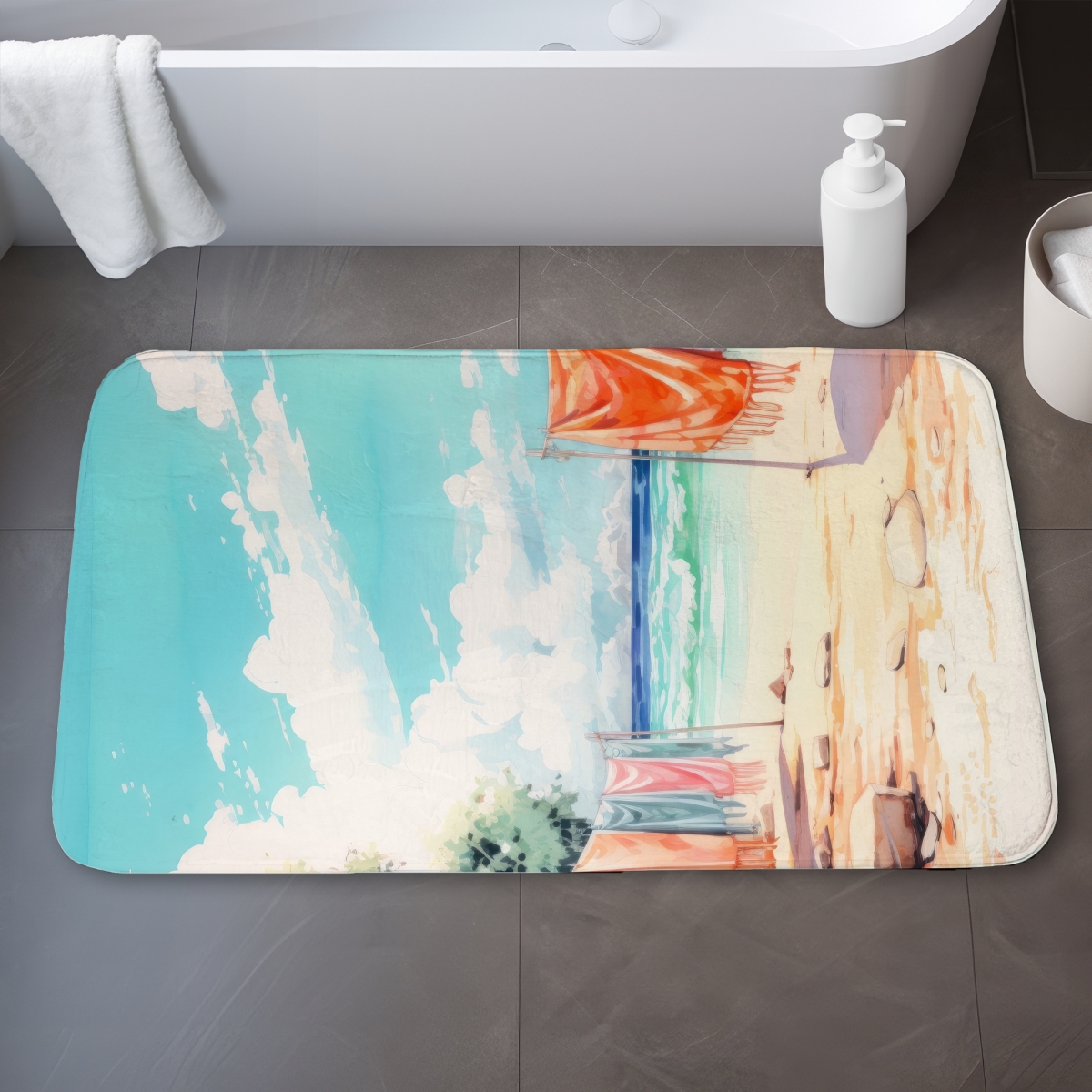 C1BM2134NK4UC2 21 x 34 in. Sunny Side Beige Bath Mat - Cozy Home Decor Essential