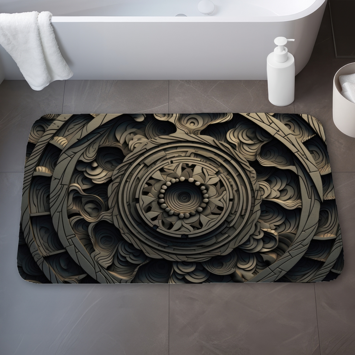 C1BM2134KEO140 21 x 34 in. Cycles Gray Bath Mat - Stylish