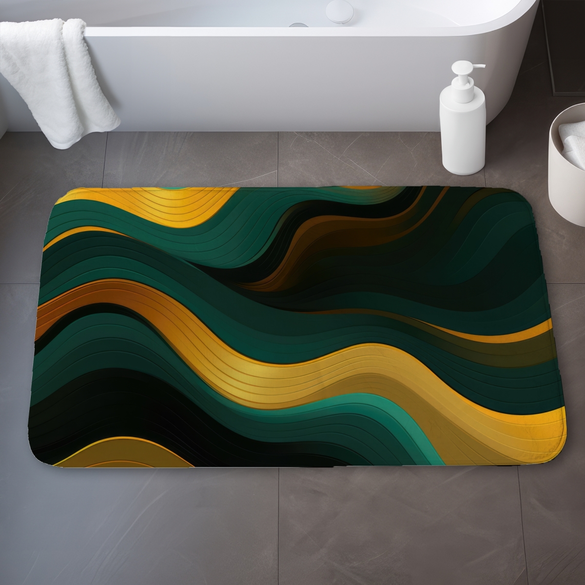 C1BM2134G1L8RT 21 x 34 in. Golden Harmony Yellow Bath Mat - Chic Home Decor Accent