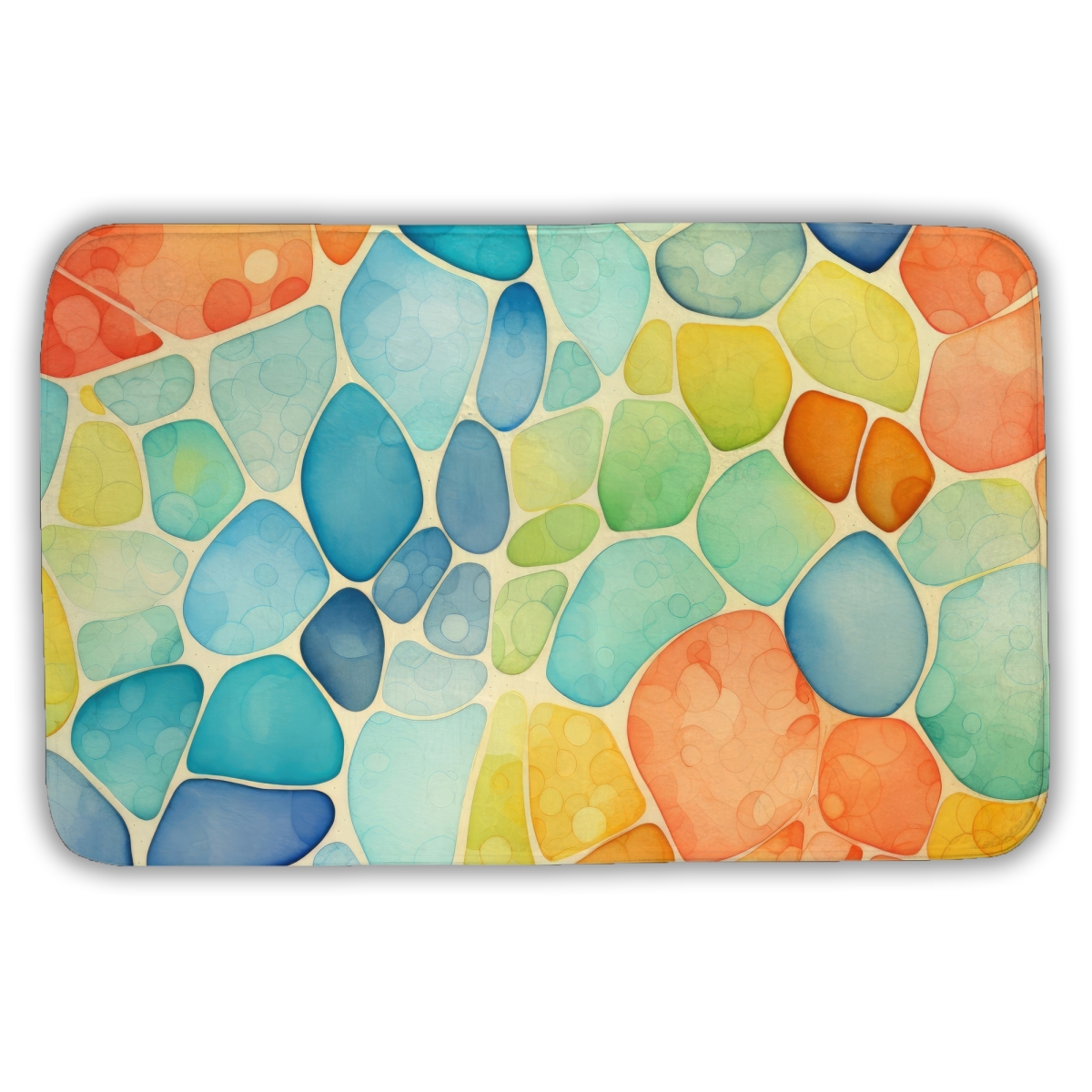 C1BM2134I2WWNO 21 x 34 in. Blobs Turquoise Bath Mat - Stylish Home Decor for Bathrooms