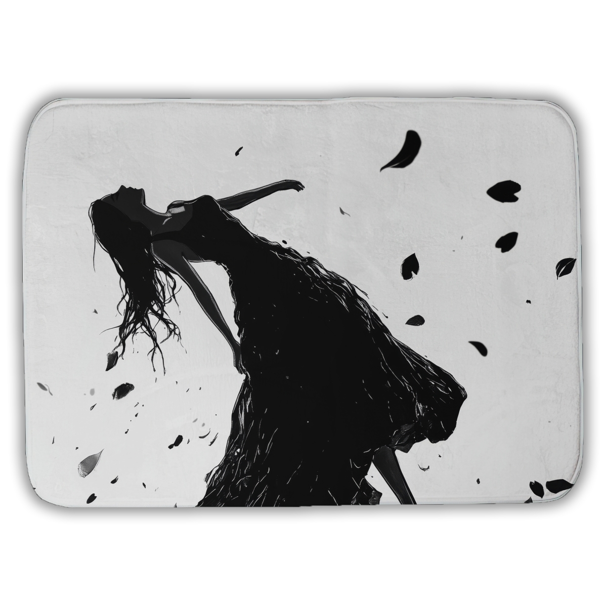 C1BM17245XPQOH 17 x 24 in. Floating Black & White Bath Mat for Elegant Home Decor