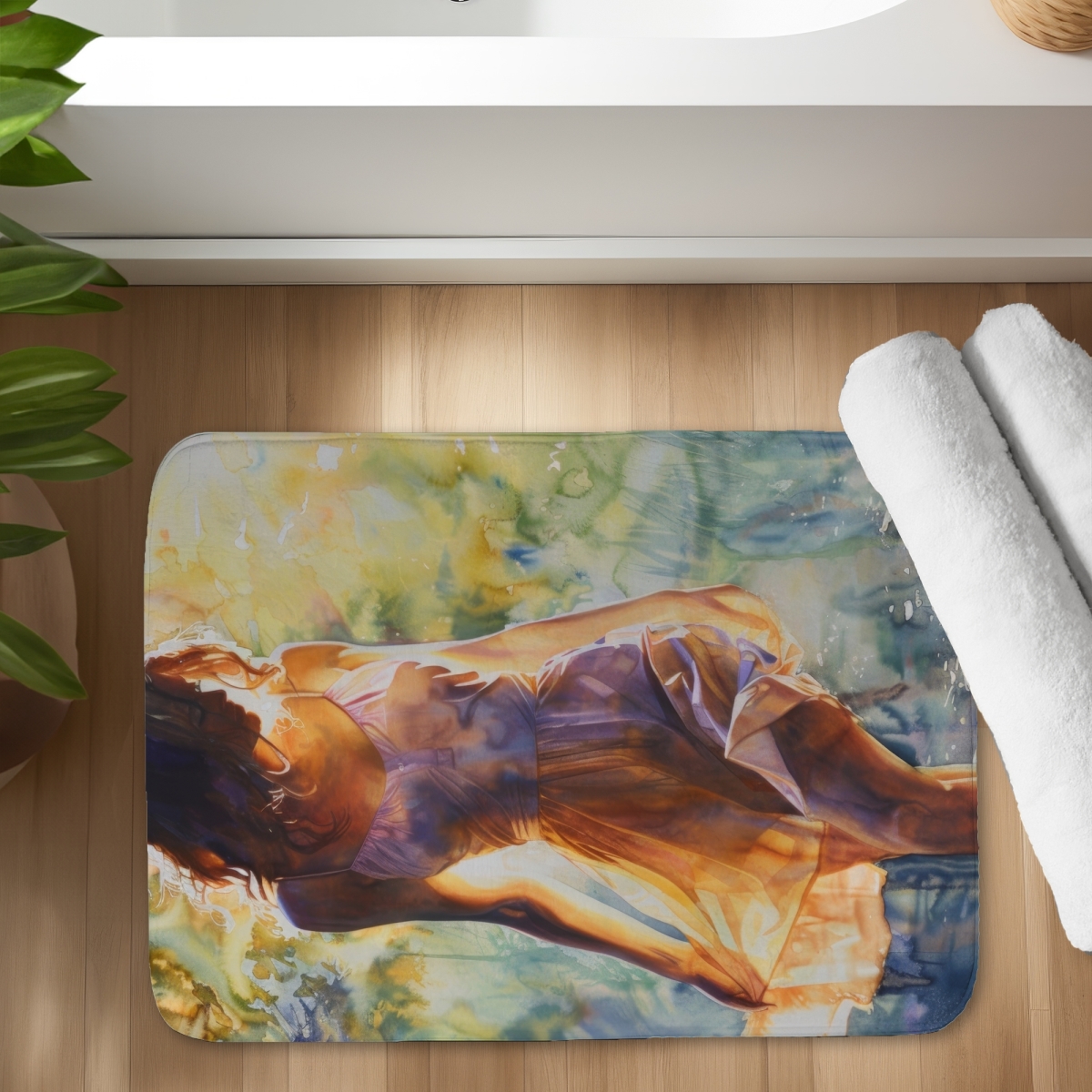 C1BM1724DVX6NK 17 x 24 in. Out of the Water - White Bath Mat for Home Decor - Soft & Stylish