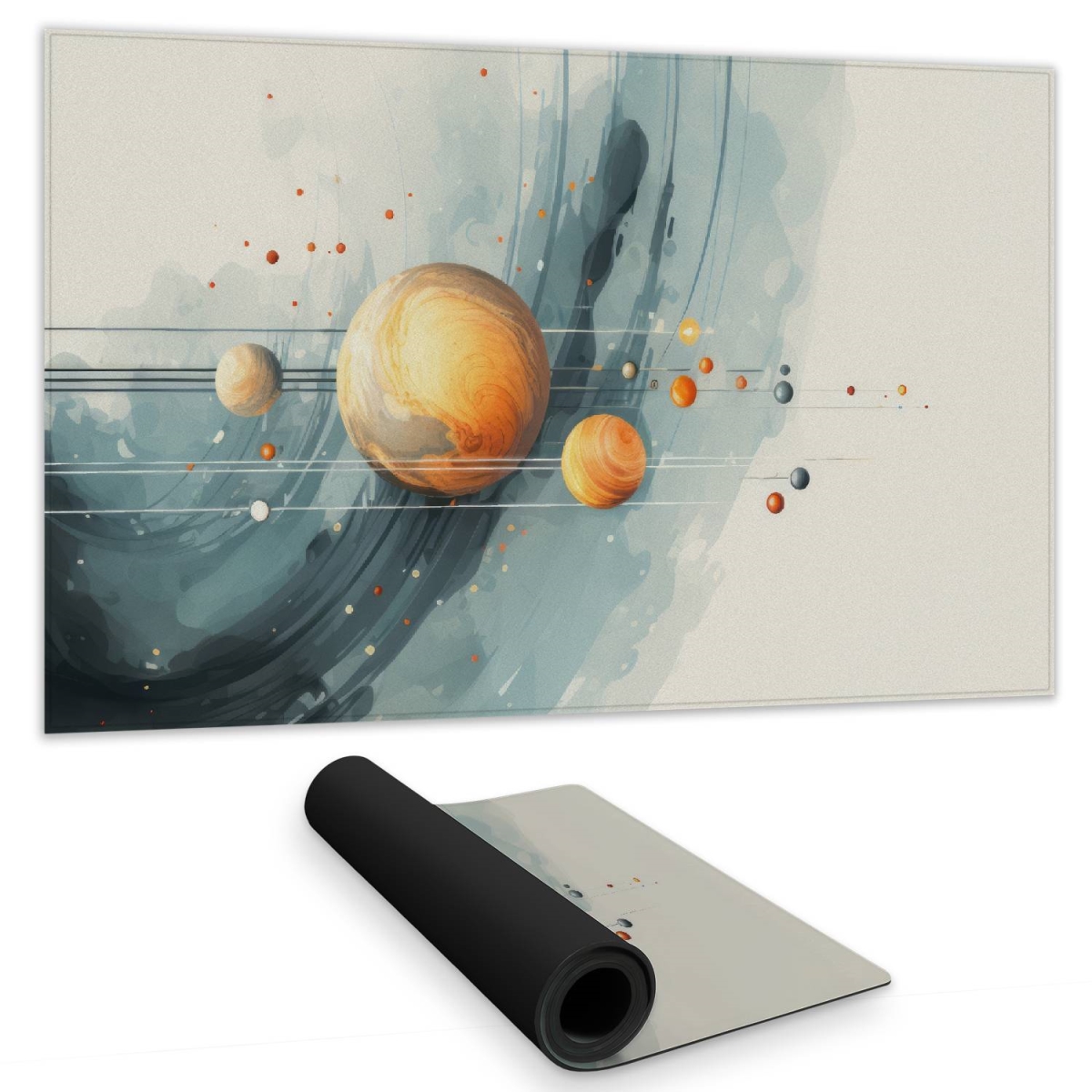 C1DM1424IDU3KO 14 x 24 in. Hanging Planets - Blue Gaming Mat for Home Decor - Stylish Design