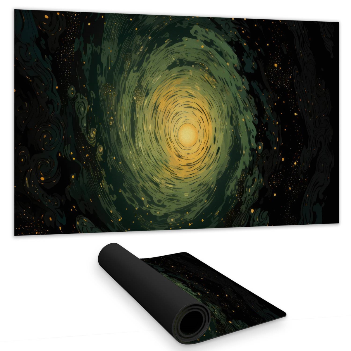 C1DM1424N6JSD0 14 x 24 in. Swirling Gases Black Gaming Mat - Stylish
