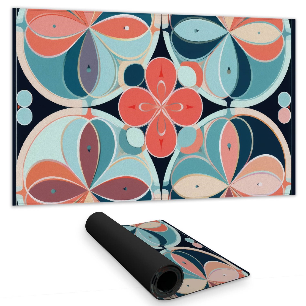 Concius Sales C1DM1424PMHS5O 14 x 24 in. Pastel Mandala Gaming Mat - Stylish Home Decor Play Surface
