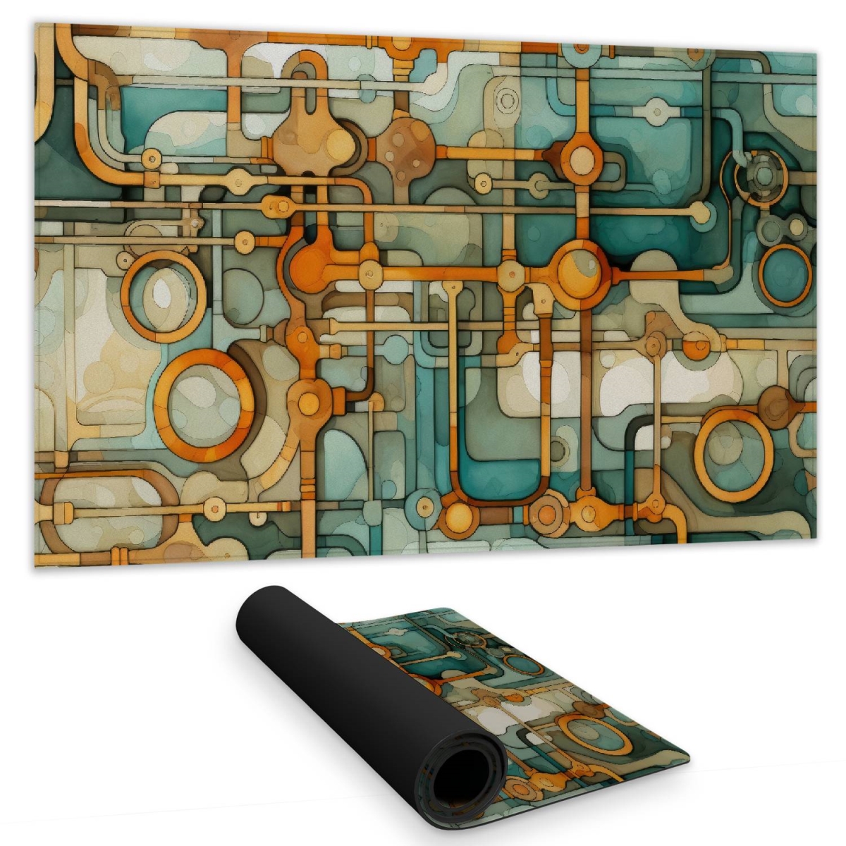 C1DM1424BRN3MU 14 x 24 in. Turns & Bends Orange Gaming Mat - Home Decor Essential
