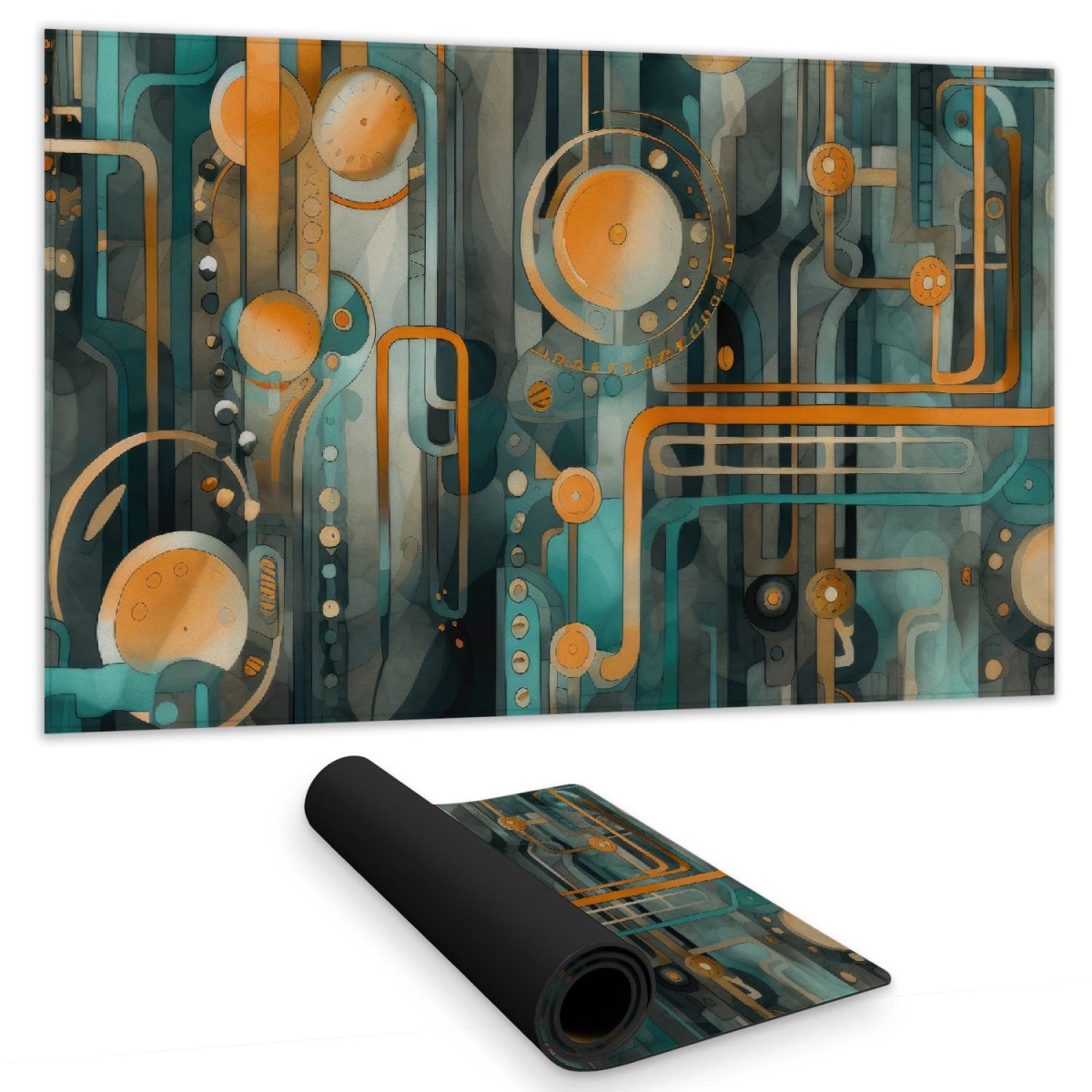Concius Sales C1DM14240LM787 14 x 24 in. Astrological Machinery Gaming Mat - Home Decor, Stylish Play