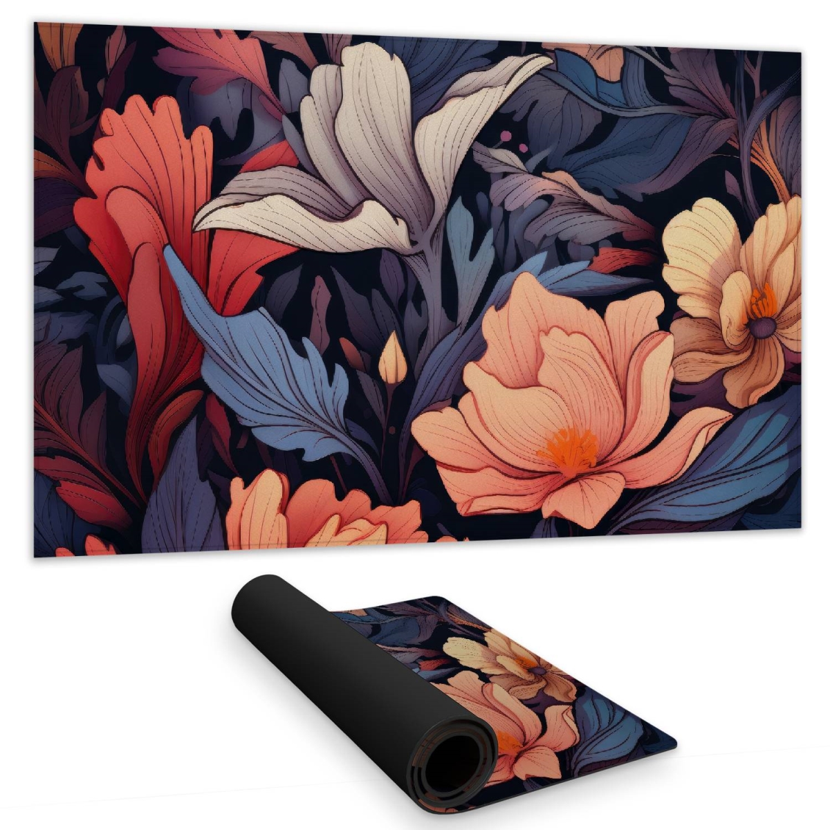 Concius Sales C1DM1424Z2VGMI 14 x 24 in. Blooming Uninterrupted Gaming Mat - Stylish Home Decor Mat