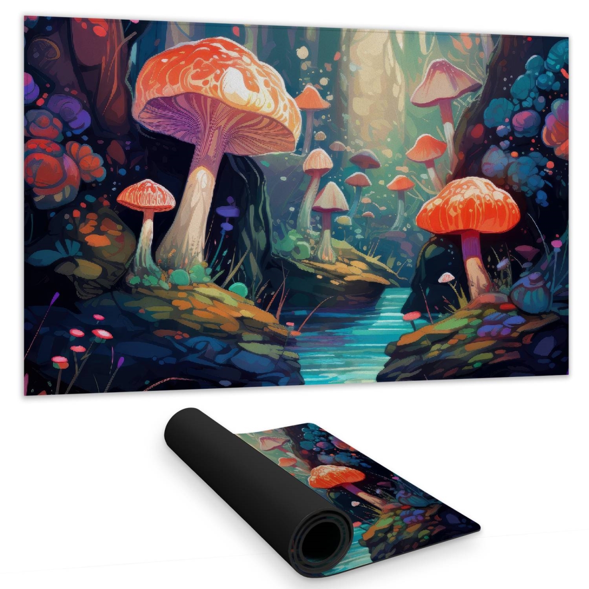Concius Sales C1DM1424UY9PGW 14 x 24 in. Whimsical Forest Gaming Mat - Unique Home Decor Playmat