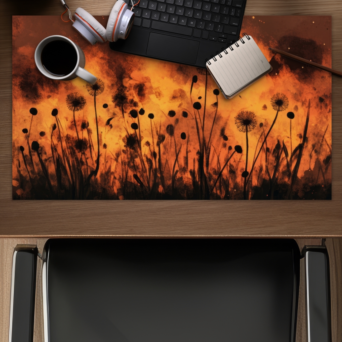 Concius Sales C1DM1424HIGKZJ 14 x 24 in. Ablaze Gaming Mat - Stylish Home Decor for Gamers and Fans