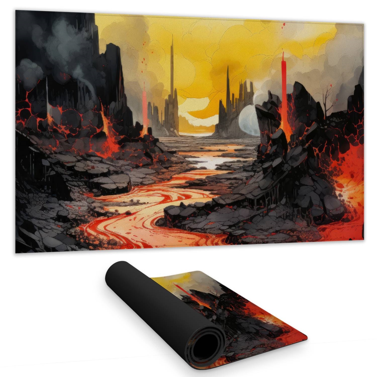 Concius Sales C1DM1424K0QW51 14 x 24 in. Charred Gaming Mat - Premium Home Decor for Gamers