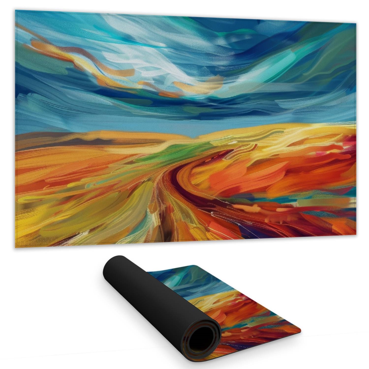 Concius Sales C1DM1424Z5YWXD 14 x 24 in. Land Flow Gaming Mat - Stylish Home Decor Gaming Surface