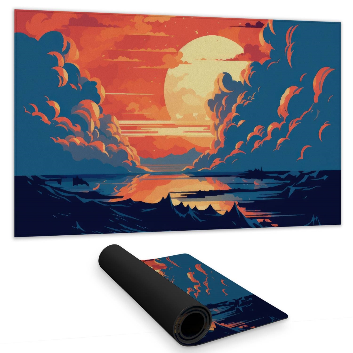 Concius Sales C1DM1424P762WX 14 x 24 in. Orange and Blue Gaming Mat - Stylish Home Decor Play Surface