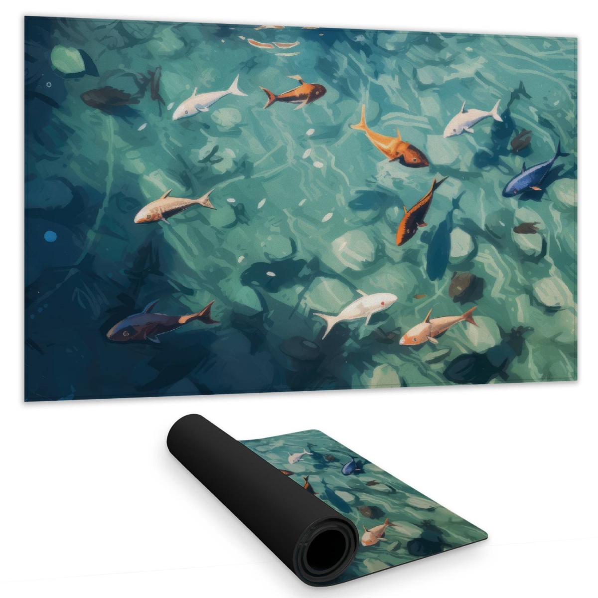 Concius Sales C1DM1424796LBS 14 x 24 in. Caustic Fish Gaming Mat - Stylish Home Decor Playmat