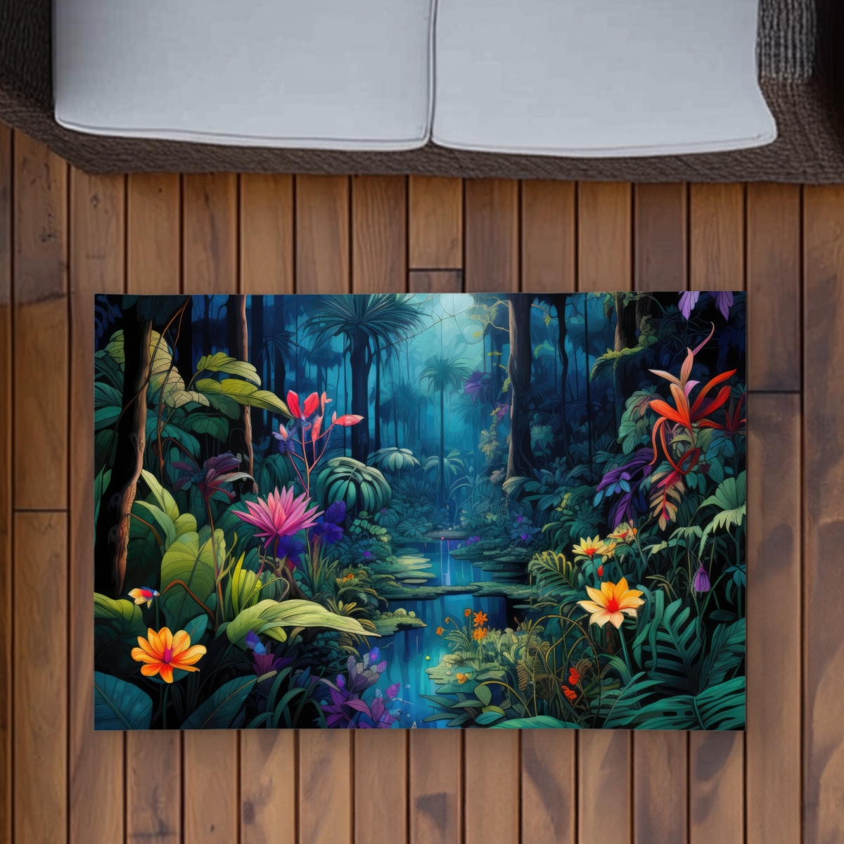C1ROAR232C2JA7 2 x 3 ft. The Beauty of Nature Blue Outdoor Rectangle Area Rug for Home Decor
