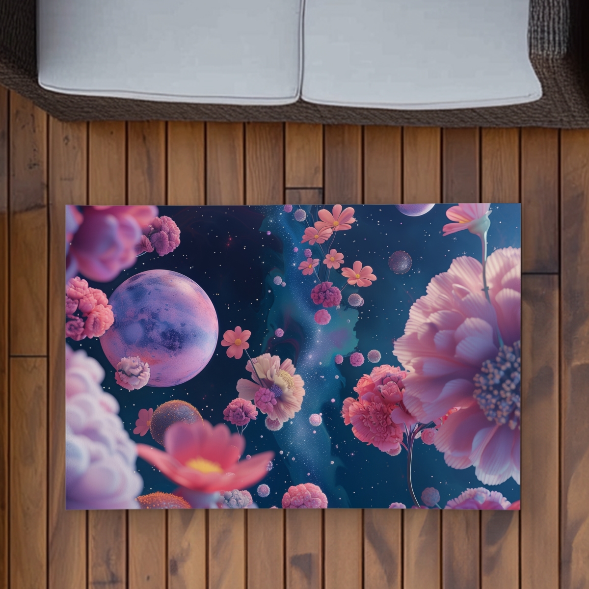 C1ROAR23W1PLKH 2 x 3 ft. Pink Void - White Outdoor Rectangle Area Rug for Home Decor - Stylish