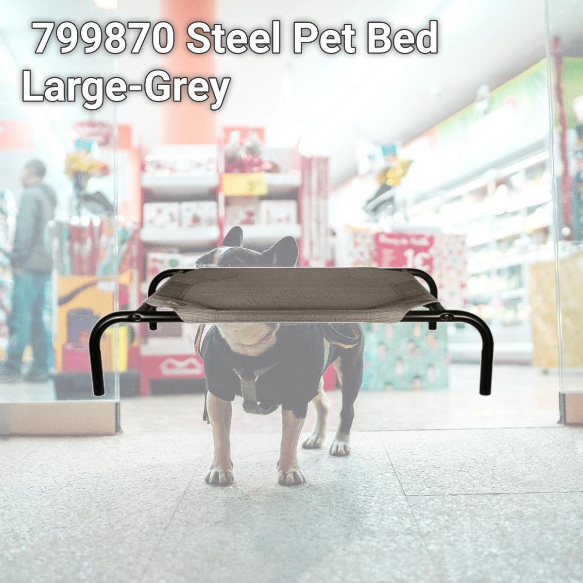 Picture of Coolaroo 799870436087 Steel Pet Bed Large-Grey