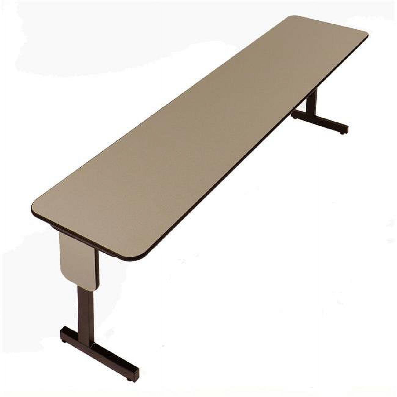 0.75 in. High Pressure Rectangular Folding Seminar Table with Panel Leg, Savannah Sand - 24 x 60 in.