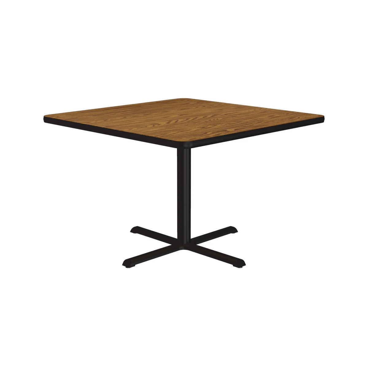 SXT36S-06-98-06 36 in. X-Base High Pressure Laminate Cafe & Breakroom Table with Stamped Steel Base - Medium Oak - Square