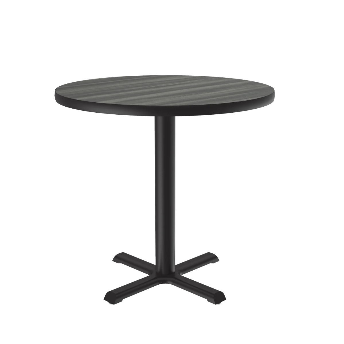 SXT42R-52-98-52 42 in. X-Base High Pressure Laminate Cafe & Breakroom Table with Stamped Steel Base -   England Driftwood - Round