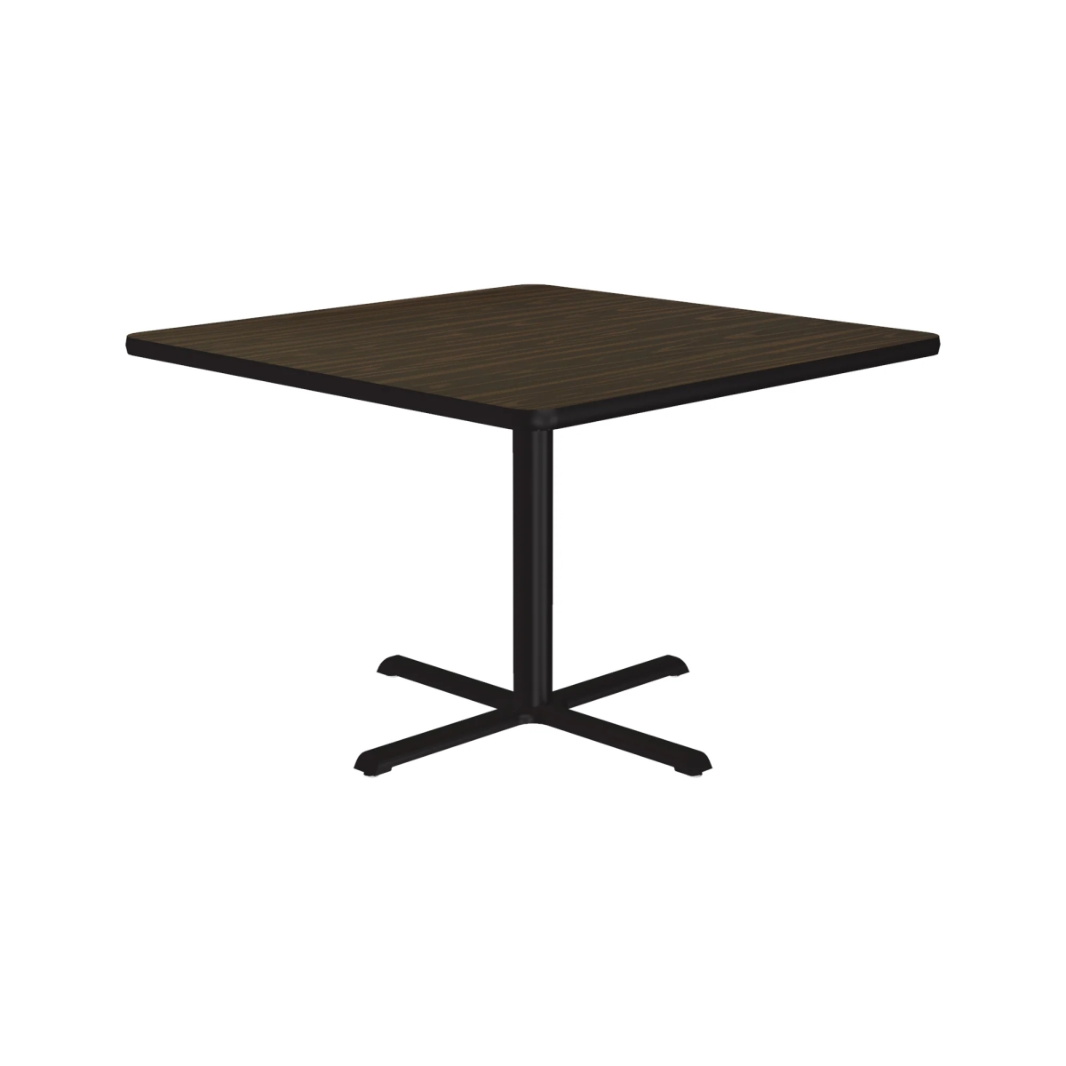 SXT42S-01-98-01 42 in. X-Base High Pressure Laminate Cafe & Breakroom Table with Stamped Steel Base - Walnut - Square