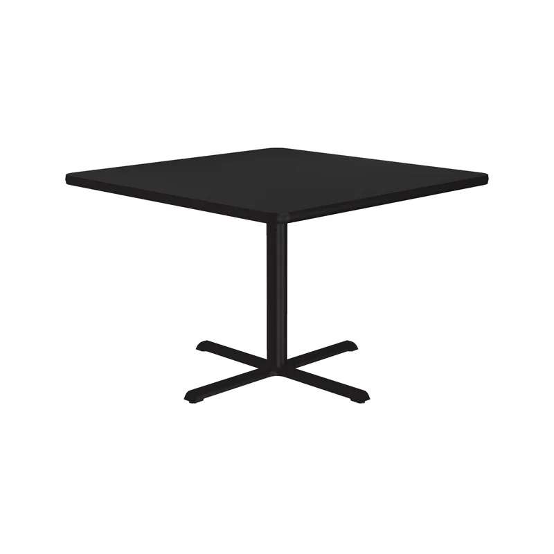 SXT42S-07-98-09 42 in. X-Base High Pressure Laminate Cafe & Breakroom Table with Stamped Steel Base - Black Granite - Square