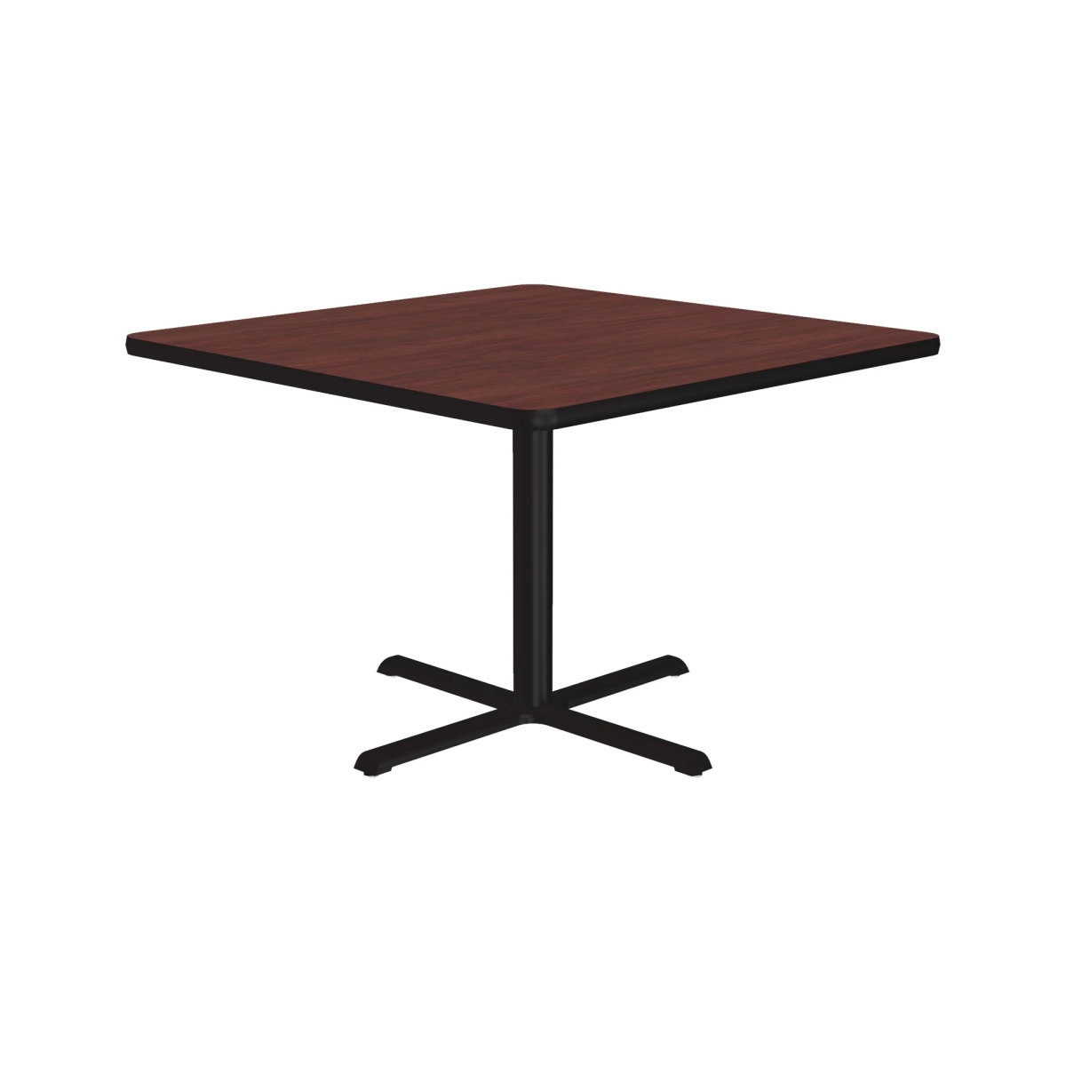 SXT42S-20-98-20 42 in. X-Base High Pressure Laminate Cafe & Breakroom Table with Stamped Steel Base - Mahogany - Square
