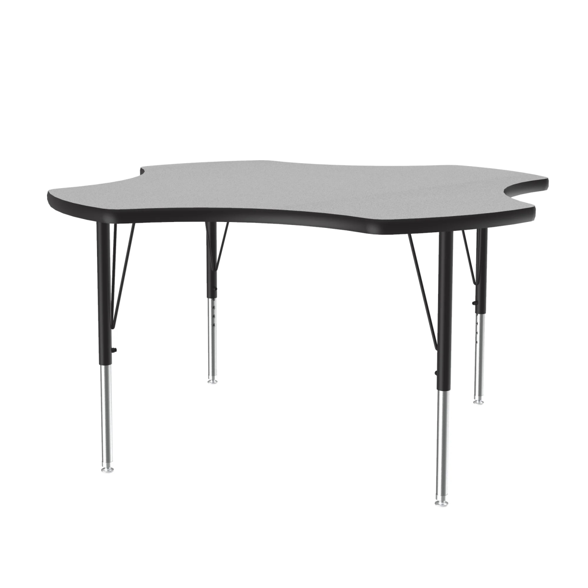 48in. Activity Table - Gray Granite - Clover Shape - Durable Design