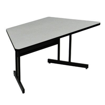 WS3060TR-36 30 x 60 in. Trapezoid Deluxe High-Pressure Top Computer & Student Desk, White