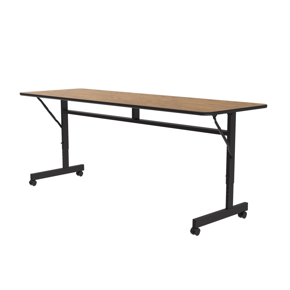 Flip Top Table - Medium Oak - 24 x 72 in. - Durable Thermal Laminate