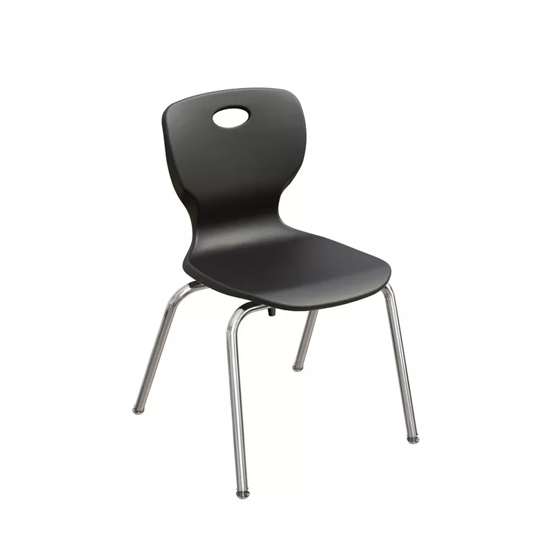 Classic Stacking Student Chairs - Black - Set of 4 - Ergonomic Design