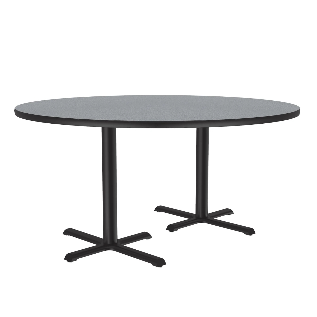 SCT60R-15-98-13 60 in. Cross Base High Pressure Laminate Cafe & Breakroom Table with Stamped Steel Base - Gray Granite - Round