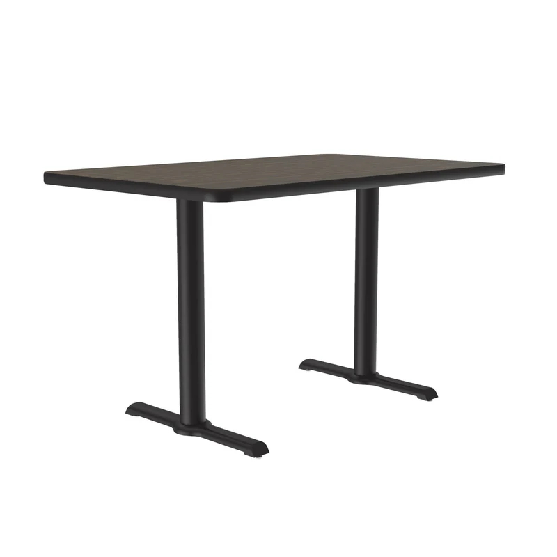 High Pressure Laminate Cafe Table - Walnut - 30 x 60 in. - T-Base Design