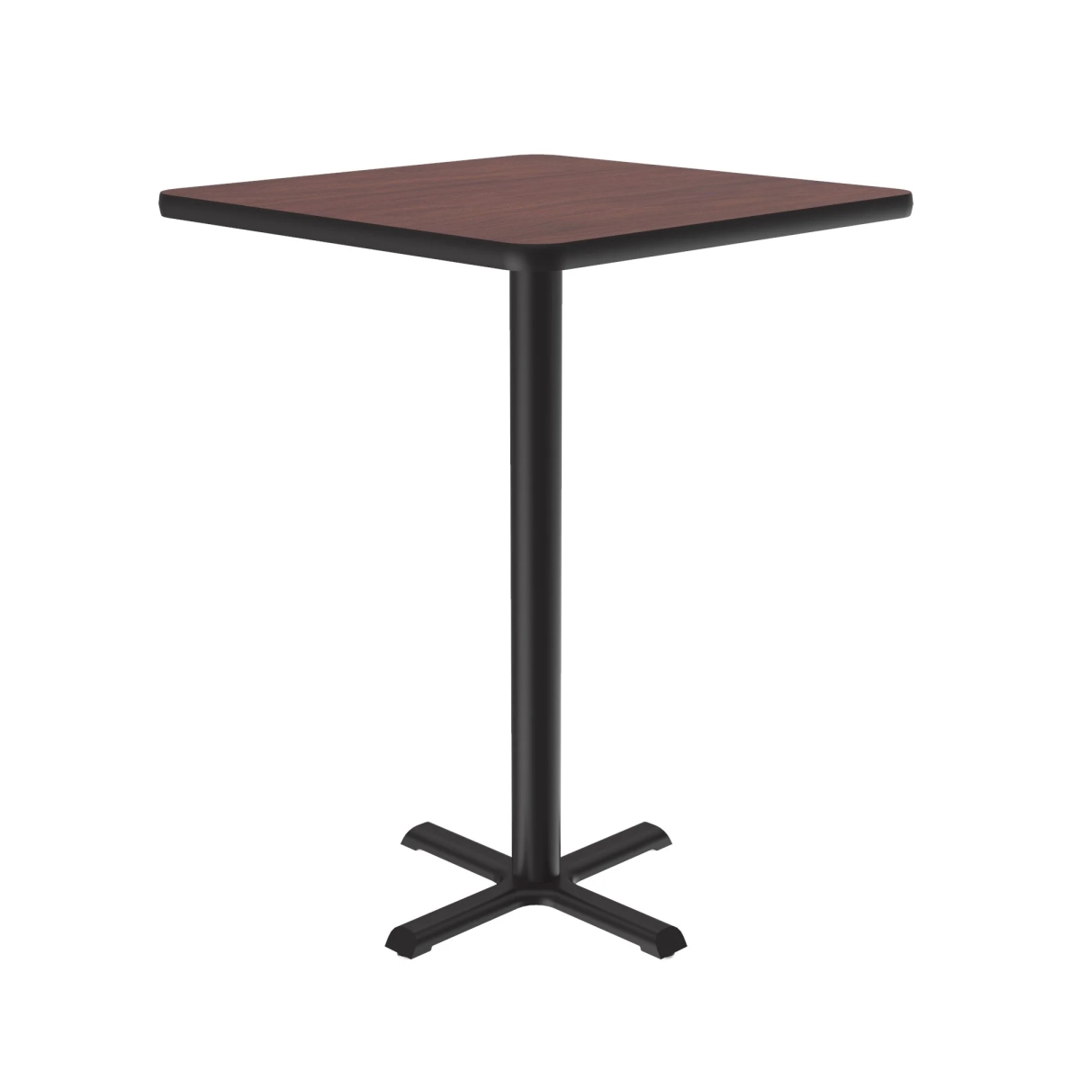 SXB24S-20-98-20 24 in. X-Base High Pressure Laminate Cafe & Breakroom Table with Stamped Steel Base - Mahogany - Square