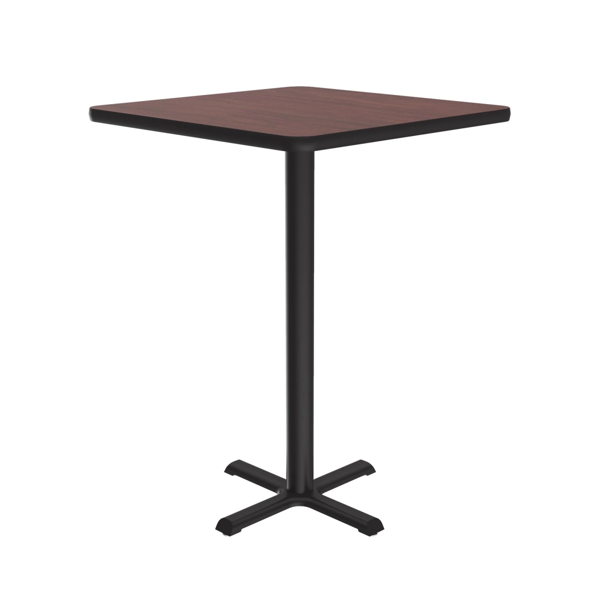 SXB30S-20-98-20 30 in. X-Base High Pressure Laminate Cafe & Breakroom Table with Stamped Steel Base - Mahogany - Square