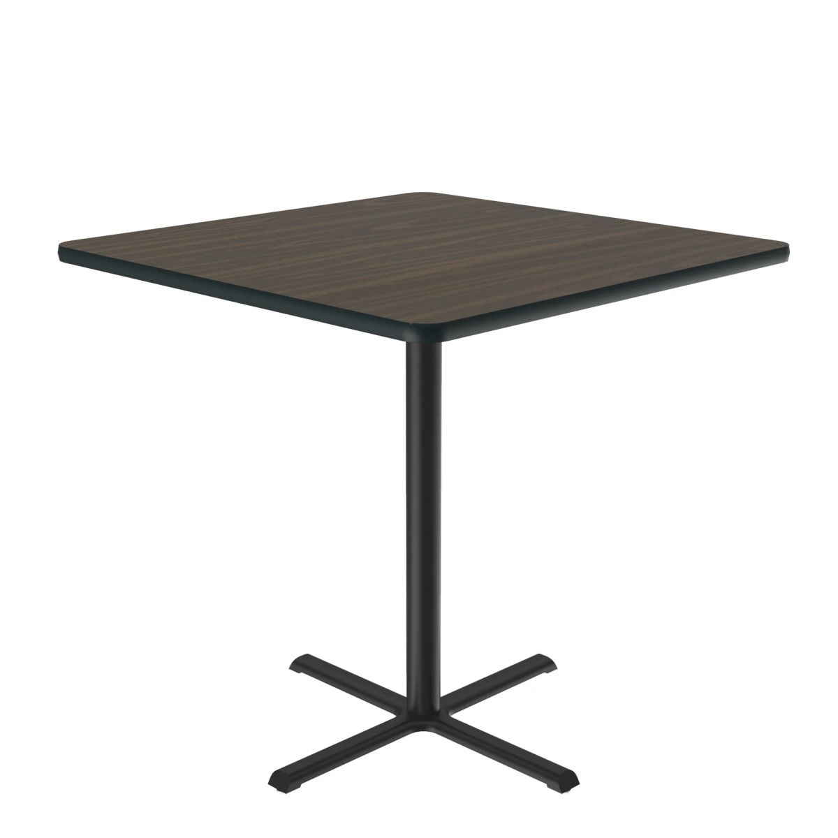 SXB42S-01-98-01 42 in. X-Base High Pressure Laminate Cafe & Breakroom Table with Stamped Steel Base - Walnut - Square