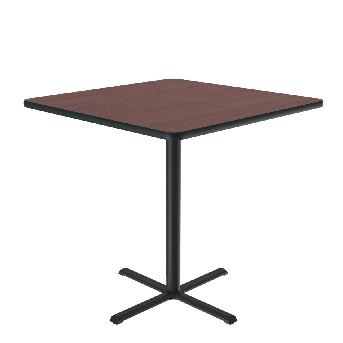 SXB42S-20-98-20 42 in. X-Base High Pressure Laminate Cafe & Breakroom Table with Stamped Steel Base - Mahogany - Square