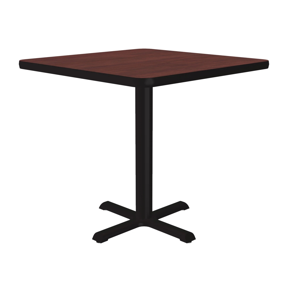 SXT24S-20-98-20 24 in. X-Base High Pressure Laminate Cafe & Breakroom Table with Stamped Steel Base - Mahogany - Square