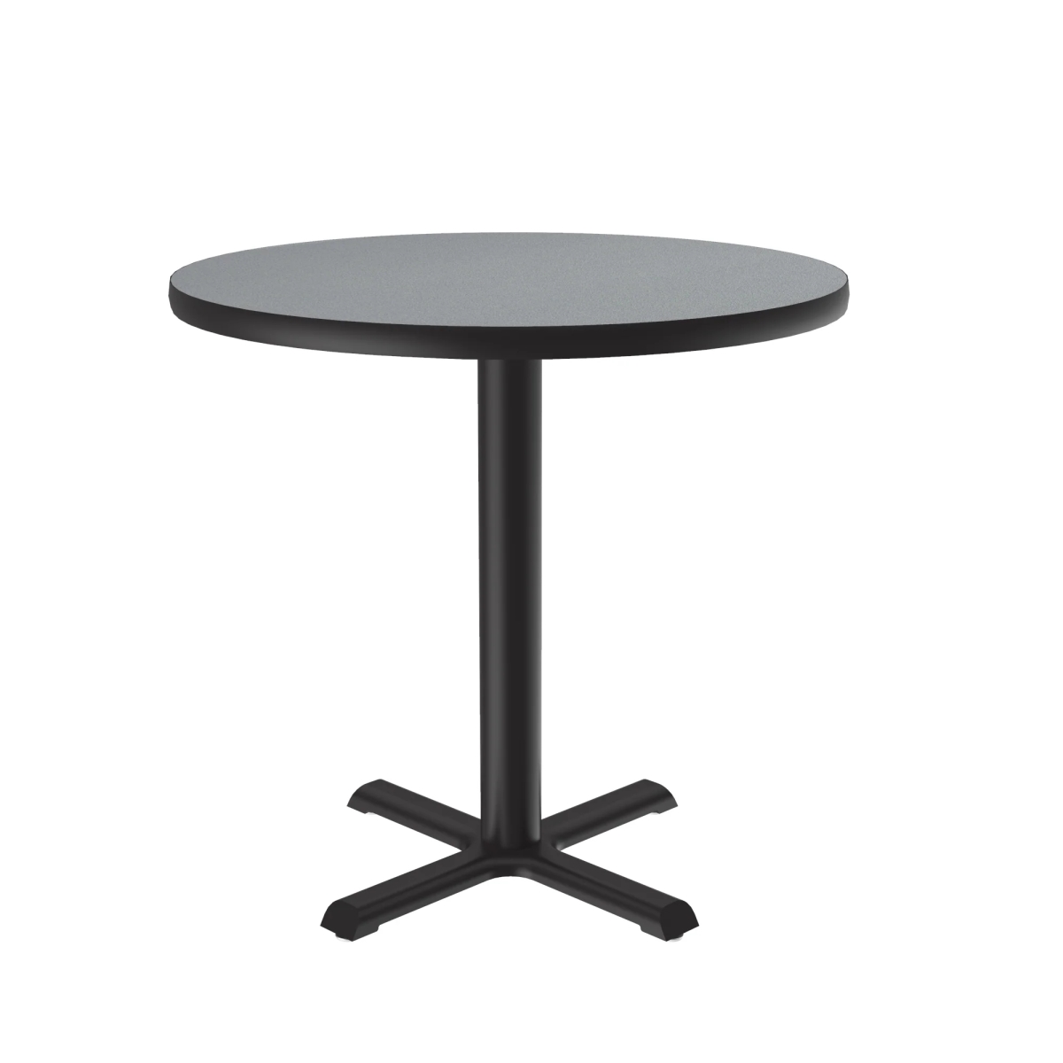 SXT30R-15-98-13 30 in. X-Base High Pressure Laminate Cafe & Breakroom Table with Stamped Steel Base - Gray Granite - Round