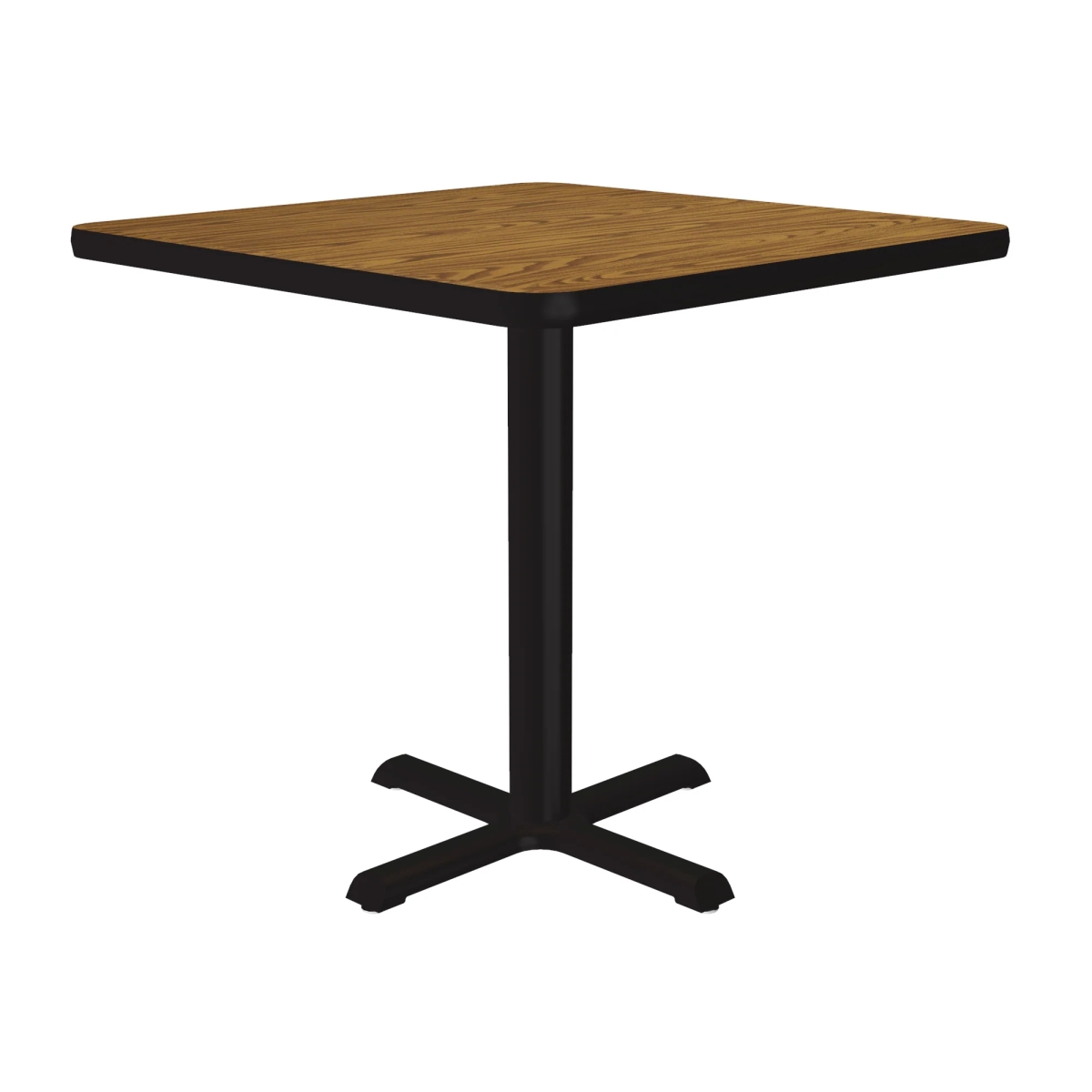 SXT30S-06-98-06 30 in. X-Base High Pressure Laminate Cafe & Breakroom Table with Stamped Steel Base - Medium Oak - Square