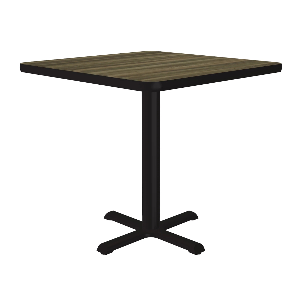 SXT30S-53-98-53 30 in. X-Base High Pressure Laminate Cafe & Breakroom Table with Stamped Steel Base - Colonial Hickory - Square