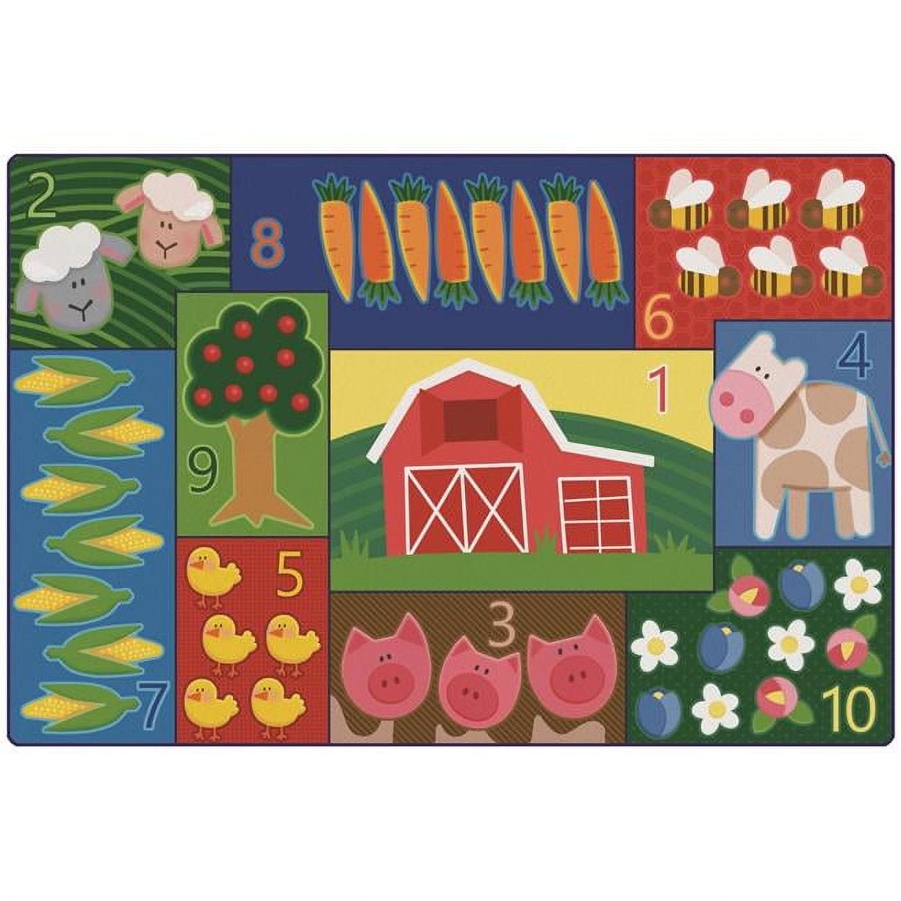 Picture of Carpets for Kids 72.55 6 x 9 ft. Toddler Farm Counting Rug, Rectangle