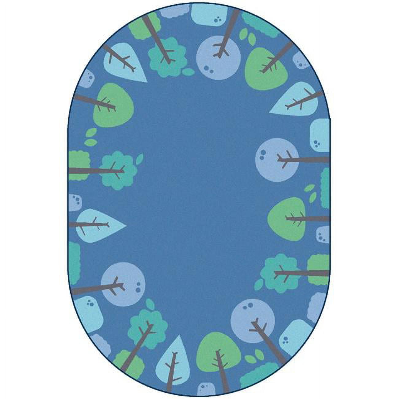 Picture of Carpets for Kids 1764 4 x 6 ft. Kidsoft Tranquil Trees Rug&#44; Blue - Oval