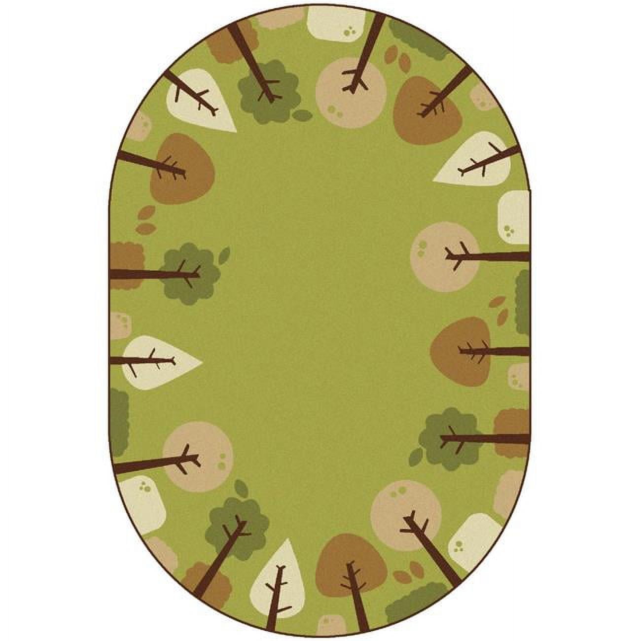 Picture of Carpets for Kids 33764 4 x 6 ft. Kidsoft Tranquil Trees Rug&#44; Green - Oval